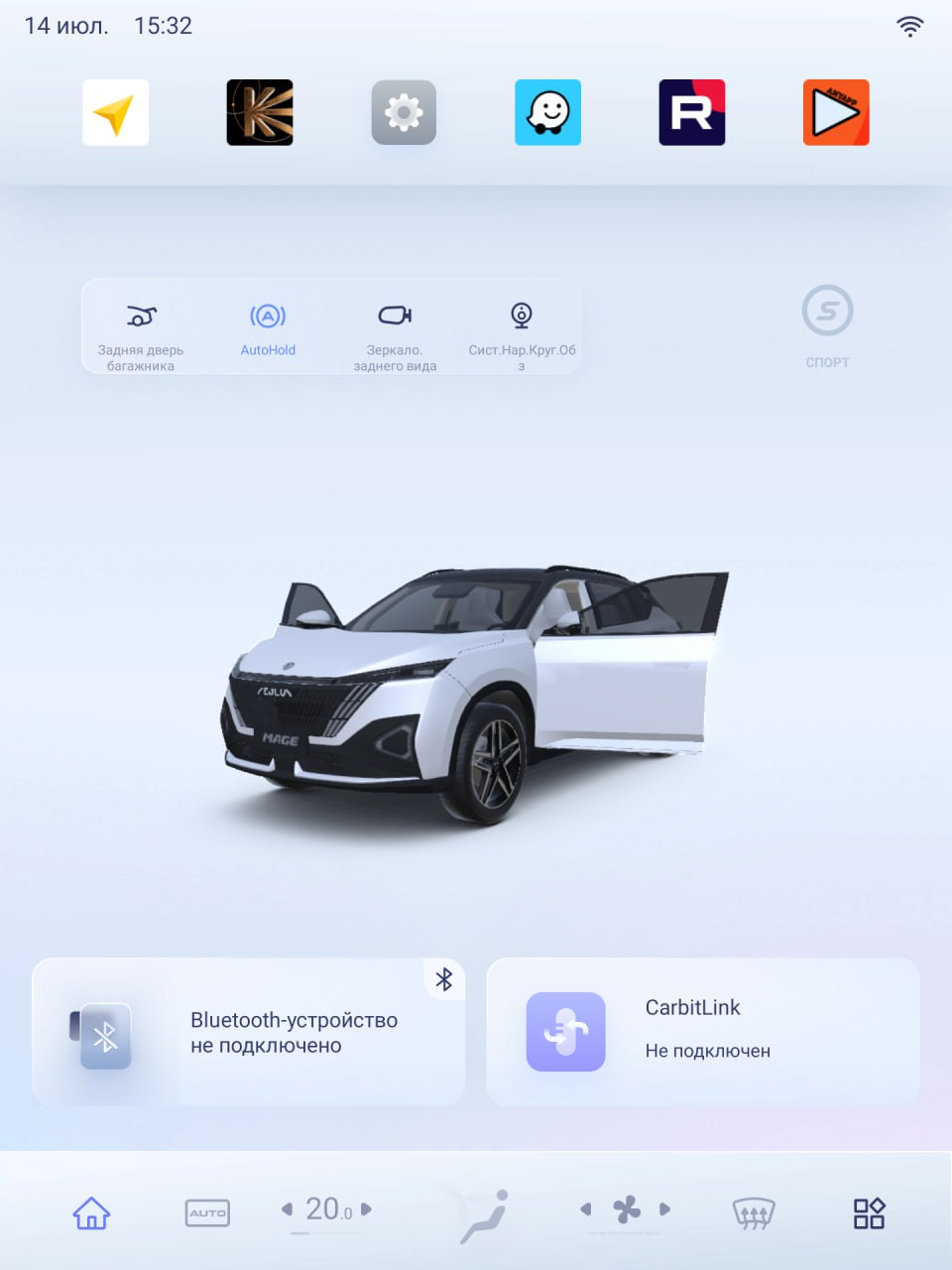 Dongfeng Aeolus Mage: интерфейс после русификации — главное меню