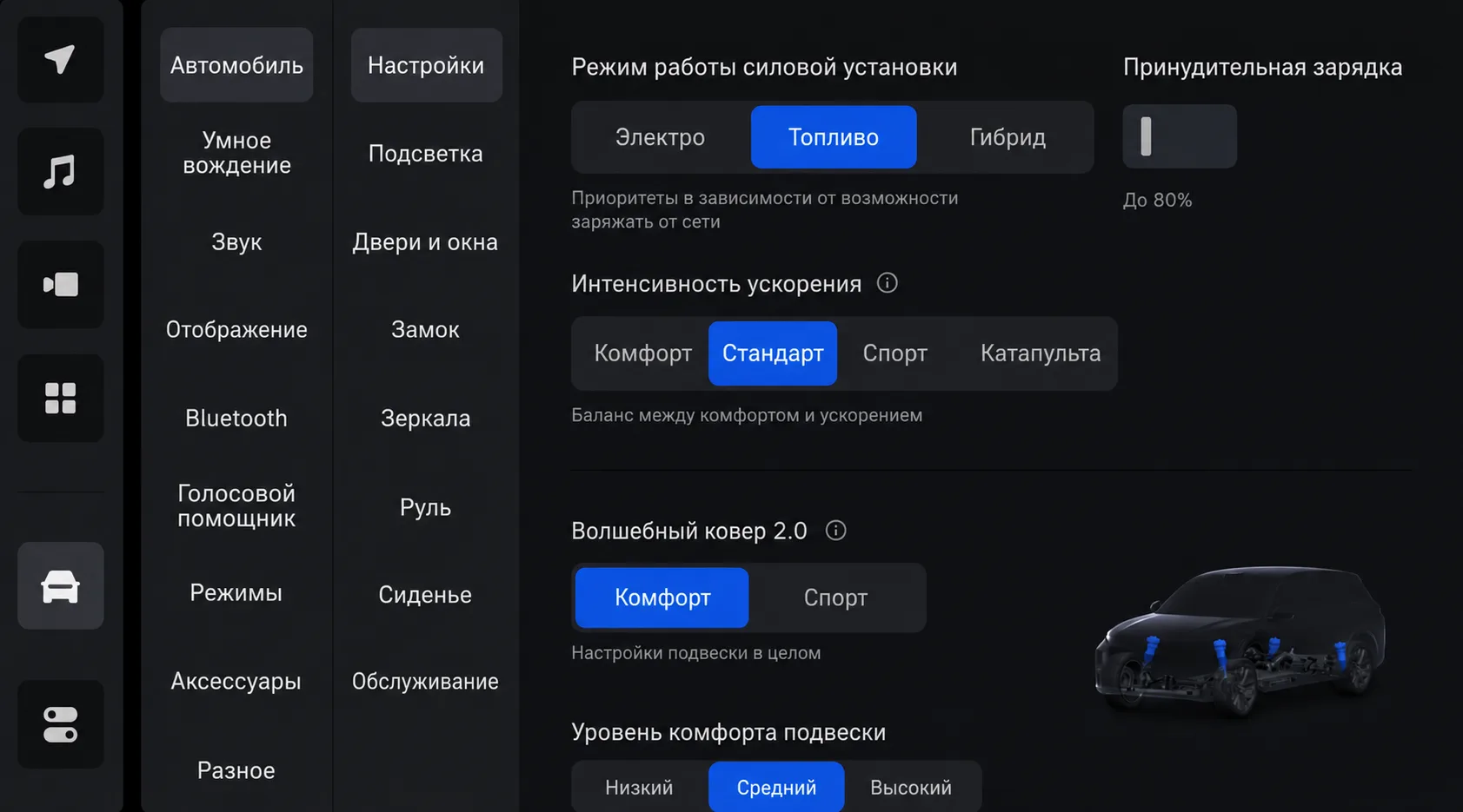 Экран Li Auto после русификации - полный русский интерфейс