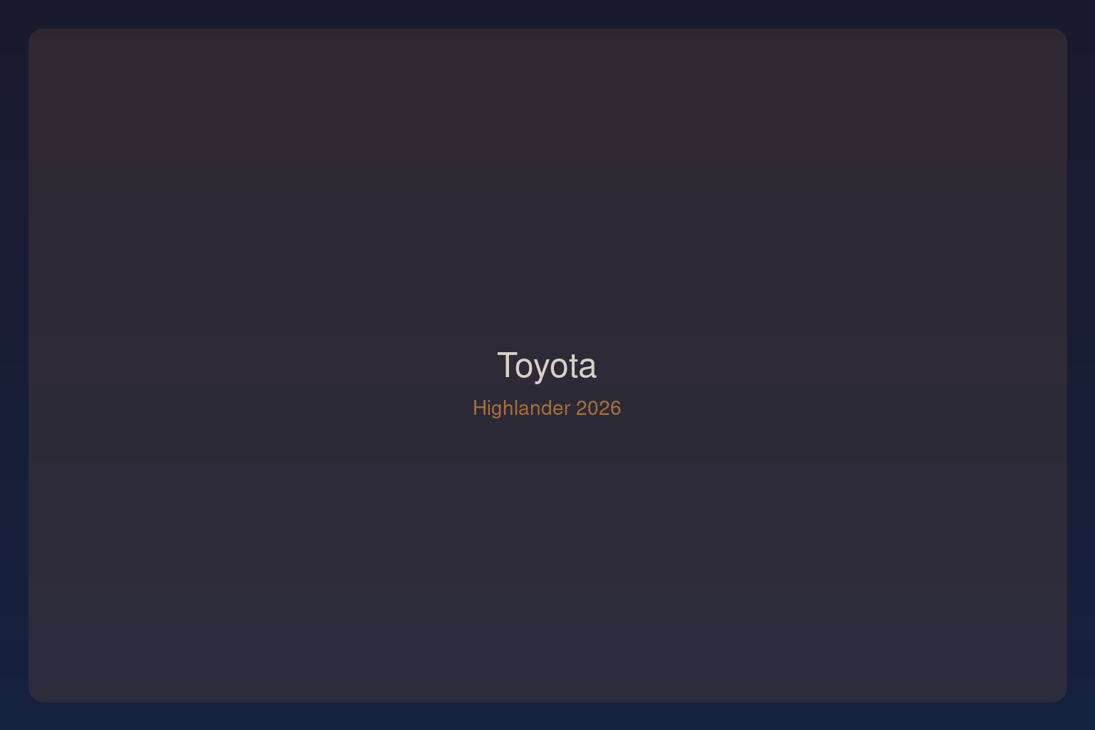 Toyota Highlander 2026